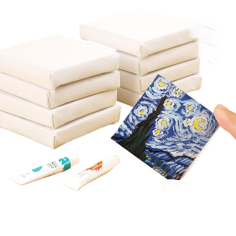 

Mini 5x5cm 100% Cotton Canvas Board with Stretcher Frame for Oil & Acrylic Painting Practice, Art Supplies, Studio Painting