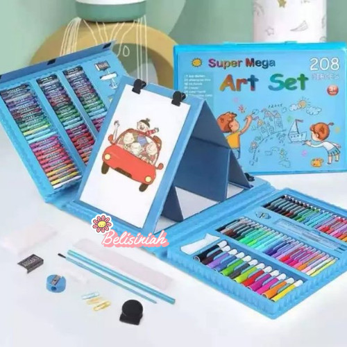 

[New Collection] Crayon Anak Set Isi 208 Pcs Pensil Warna Alat Lukis Set Crayon Set - Biru Muda