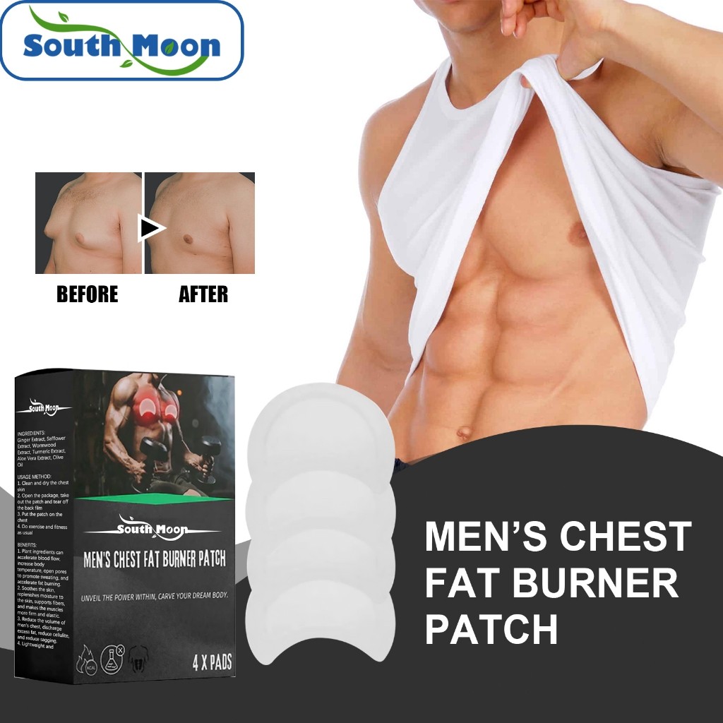 South Moon Patch Pengencang Dada Pria, Pengencang Dada, Mencegah Kendur, dan Patch Pijat Otot Dada u