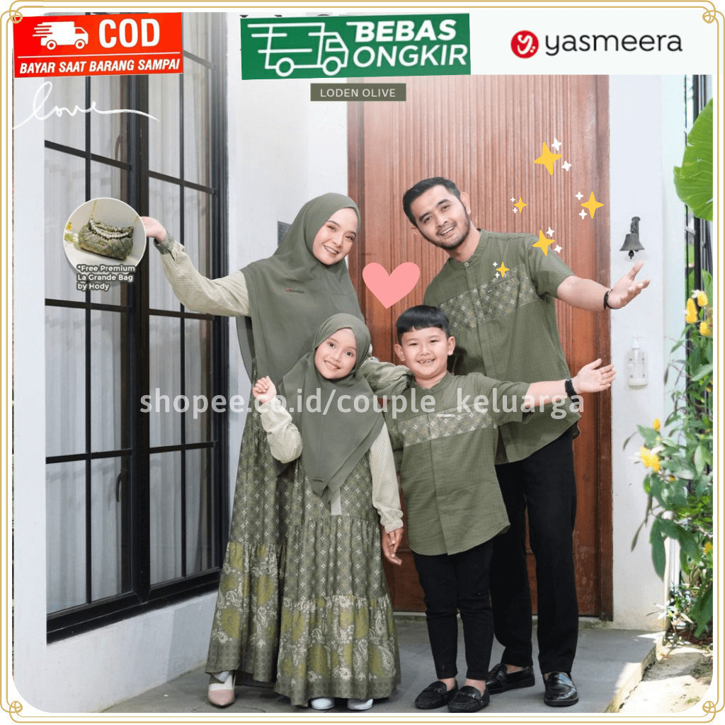 Sarimbit 2024 Terbaru Yasmeera - Sarimbit Keluarga 2024 Lebaran Yasmeera La Grande Loden Olive Sarim