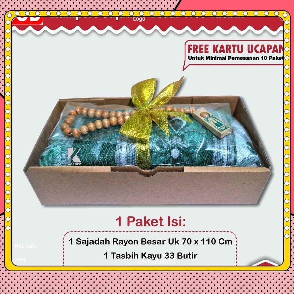 Sajadah Turki Ukuran Besar Dewasa Sajadah +Tasbih &Pita Souvenir Pernikahan / Tahlil