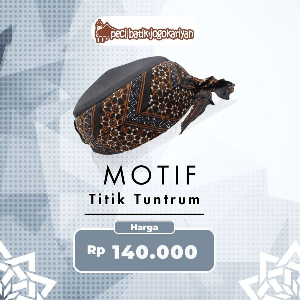 Peci Batik Jogokariyan Motif Titik Tuntrum Original