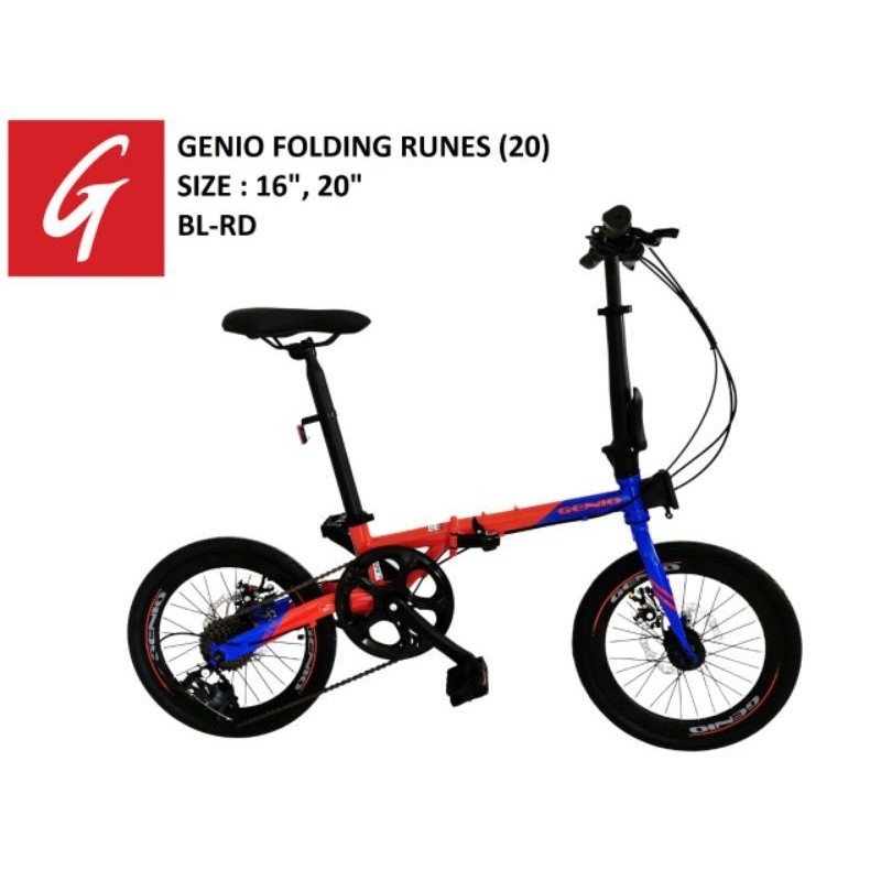 Sepeda lipat genio runes 1.0 16 inch
