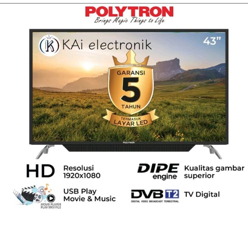 TV POLYTRON 43 inch Digital tv 43V1553/8853