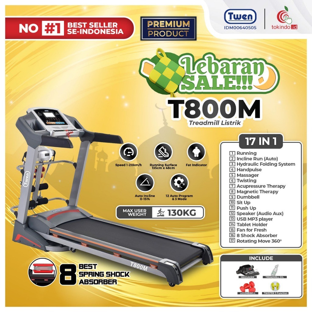 Treadmill TWEN T800M Treadmill Elektrik Treadmill Listrik Treadmill Multifungsi Treadmill Murah