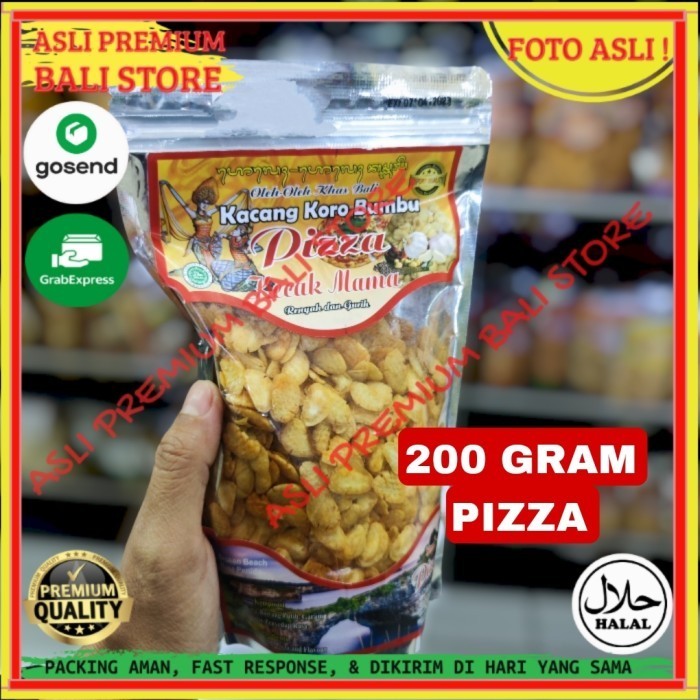 

OLEH OLEH MAKANAN CEMILAN CAMILAN SNACK KULINER KHAS ASLI ORI ORIGINAL BALI KACANG KORO BUMBU KECAK MAMA PIZZA 200 GRAM GR