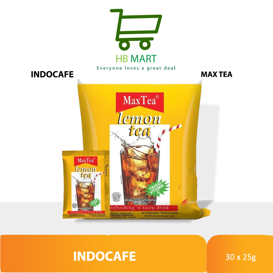 

Max Tea Lemon Tea 30 x 25g / MAX TEA LEMON TEA MINUMAN SERBUK INSTAN BAG 30 SACHET X 25GR