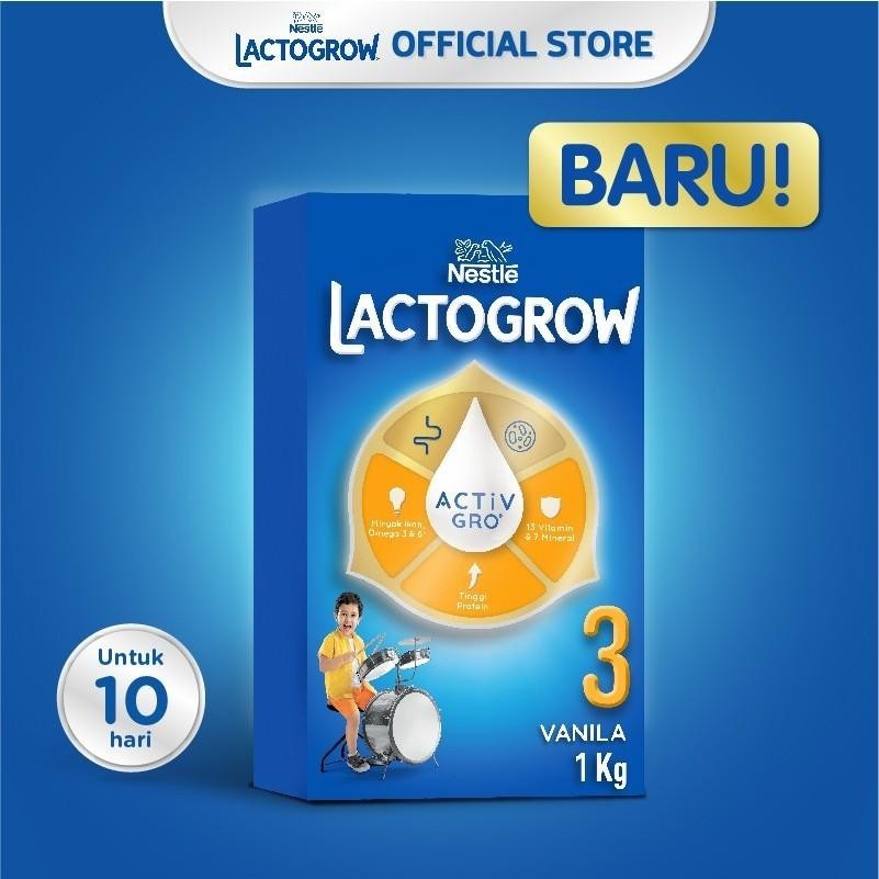 Lactogrow 3 Madu Vanila Plain Original 1kg/735g