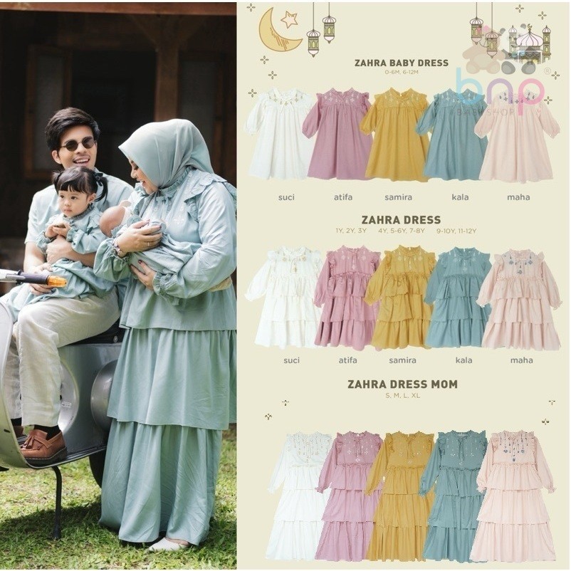 Bohopanna Zahra Baby Dress | Zahra Dress Kids | Zahra Dress Mom Gamis Lebaran Couple Ibu Anak