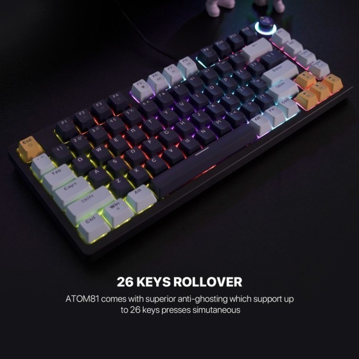 Keyboard Gaming Fantech MK875 MECHANICAL 75% Navy Blue - Switch Blue - Switch Blue