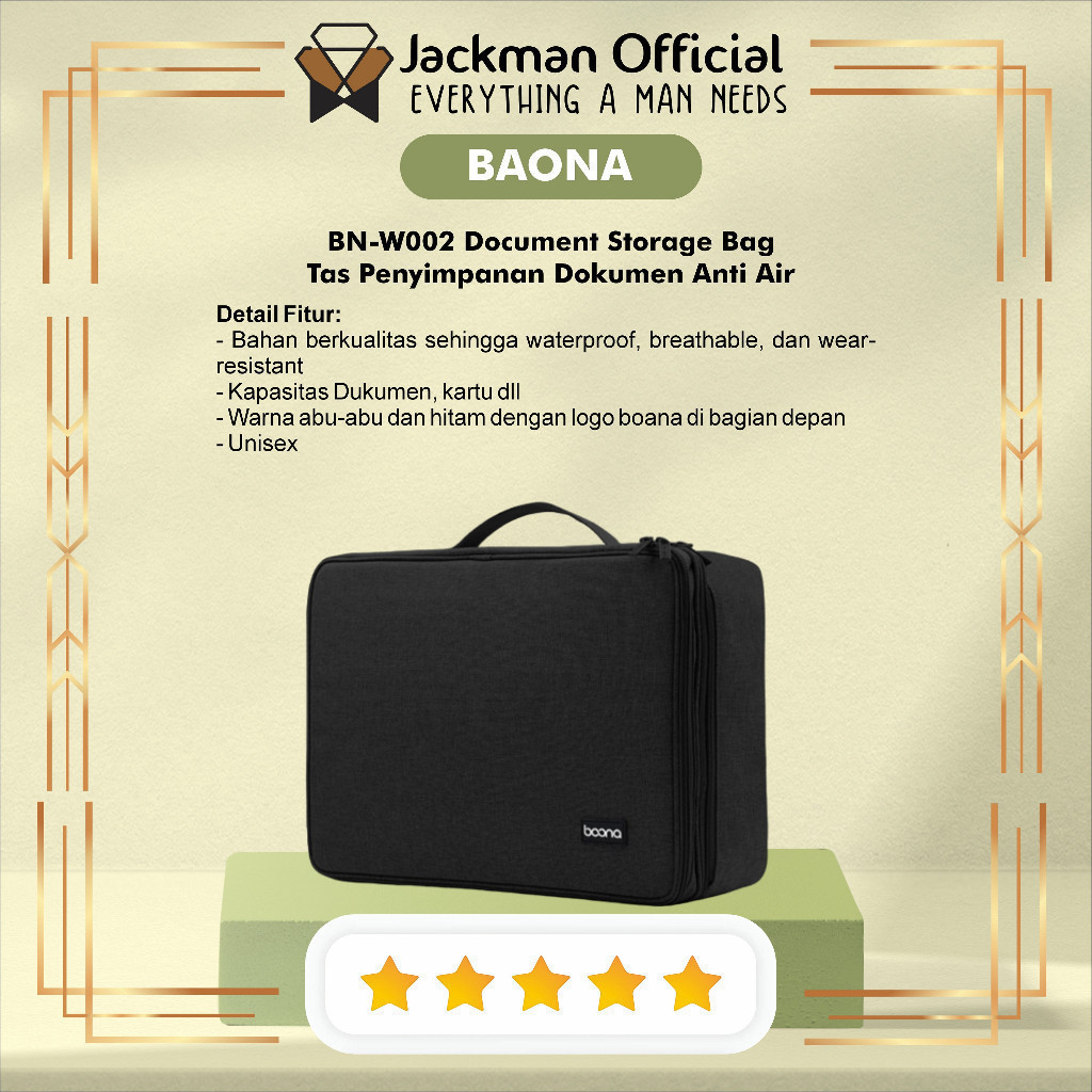 

AT BAONA BN-W002 Document Storage Bag - Tas Penyimpanan Dokumen Anti Air