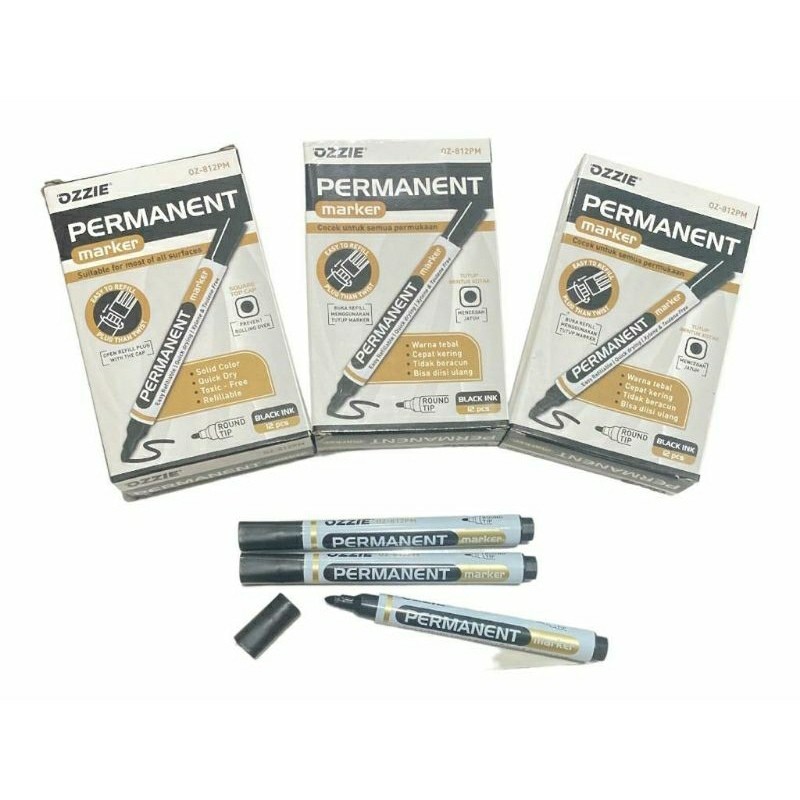 

Spidol Permanent Murah(12pcs) || Spidol Ozzie Permanen