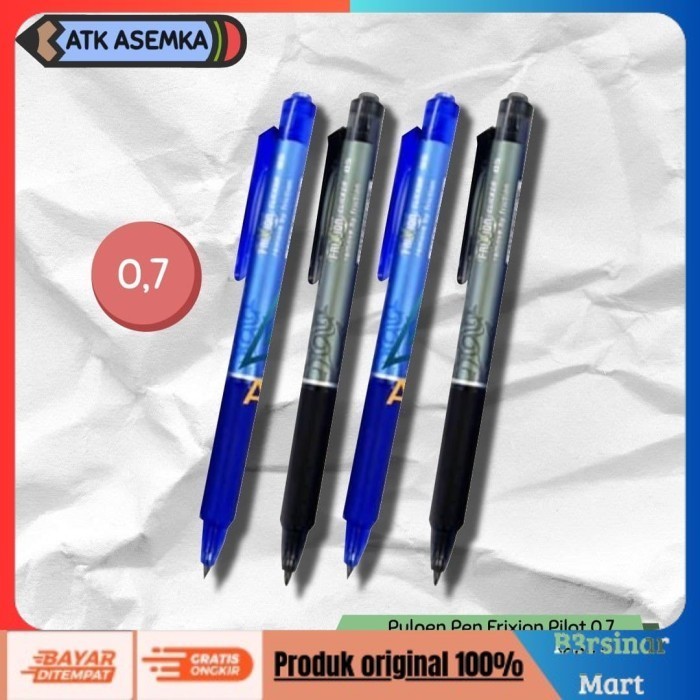 

[BAYAR DI TEMPAT] PROMO Pulpen Pen Frixion Pilot 0.7 HITAM BIRU ( Bisa Dihapus ) Hitam COD