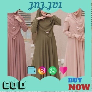 5.5 BIG SALE Gamis Syari Hijab 2 layer/Gamis Syar'i Jumbo/Mayra Syar'i Hijab