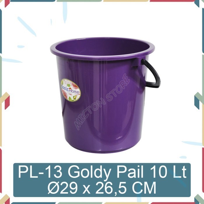 BIGTON Lion Star Basic Home PL-13 Goldy Pail 10 Liter Ember Plastik 1 LionStar Plastik Berkualitas M