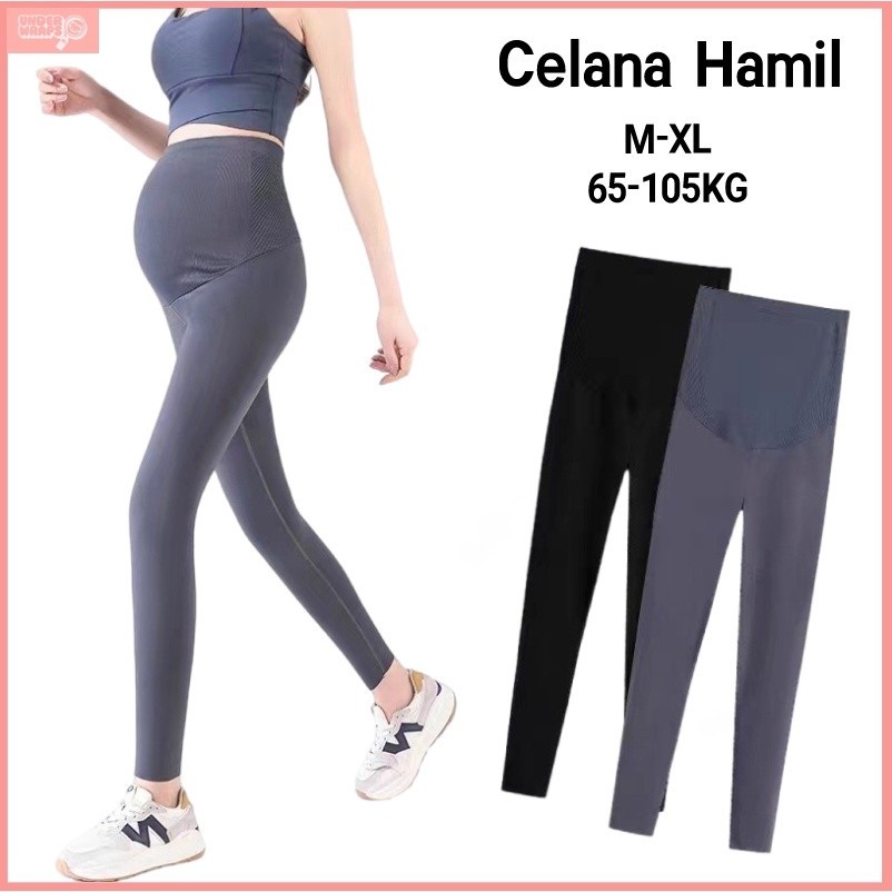 Wanita Hamil Celana Olahraga Yoga Nyaman Hiu Ukuran Besar Celana Pendukung Perut Elastis Tinggi Peno
