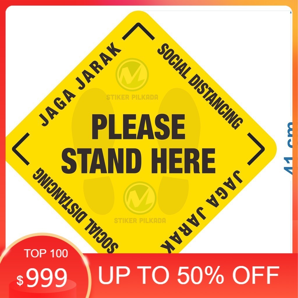 

STIKER LANTAI PLEASE STAND HERE