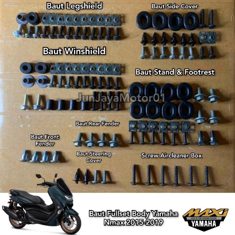Baut Lengkap Fullset Body Yamaha Nmax 2016-2022 / Baut Lengkap Full Set Bodi Yamaha N-Max 2016 - 202