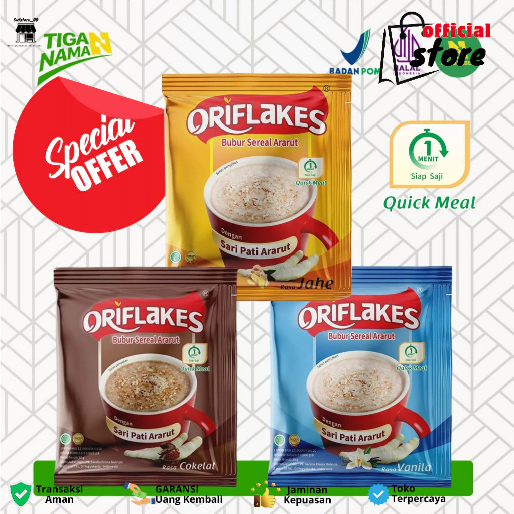 

TERMURAHHH!!! Oriflakes Oriflake Tepung Ararut Garut Untuk Maagh Asam Lambung - 1 Sachet