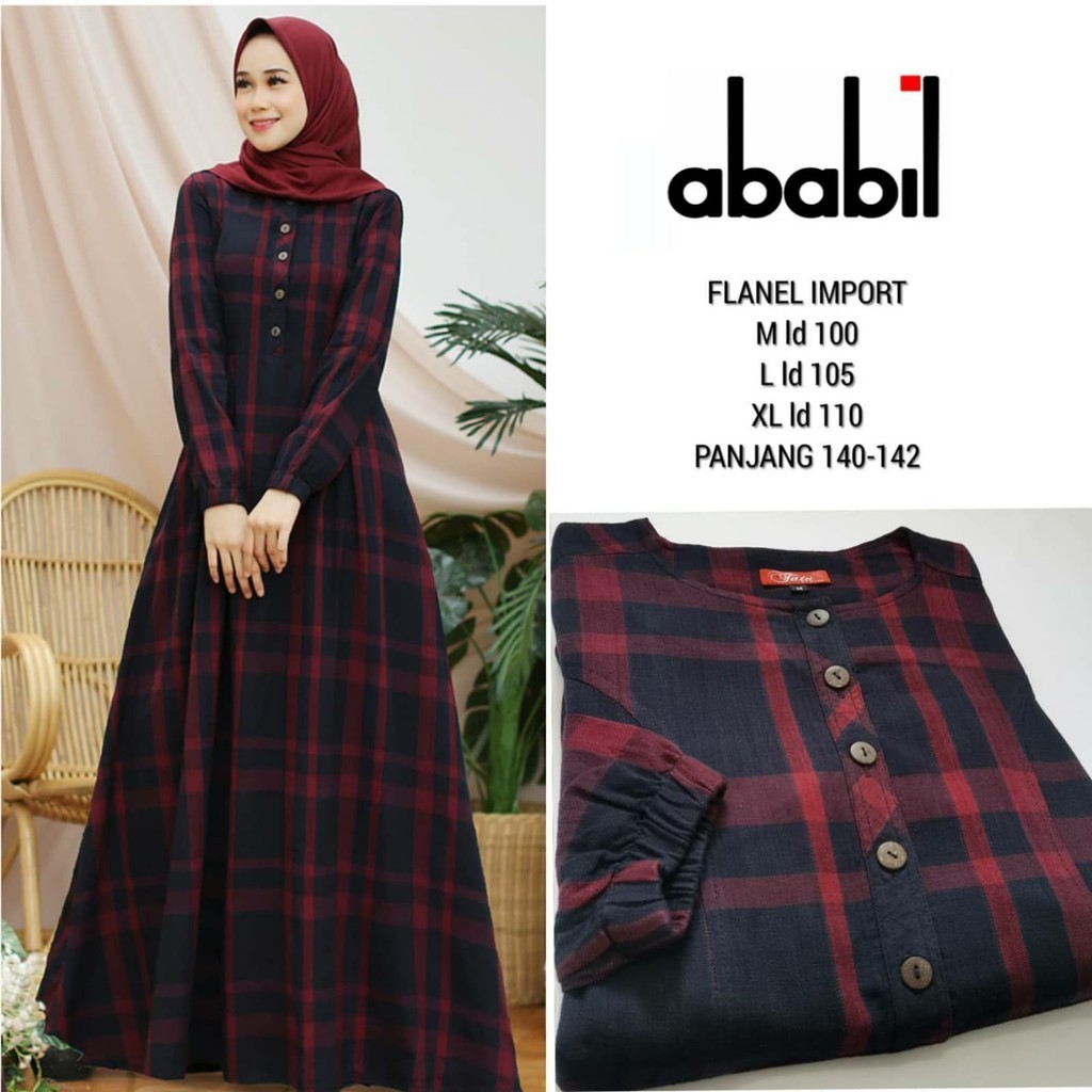 AbabiL Store Gamis Syari Flanel Import Quality Premium || Gratis Ongkir Subsidi || COD COD