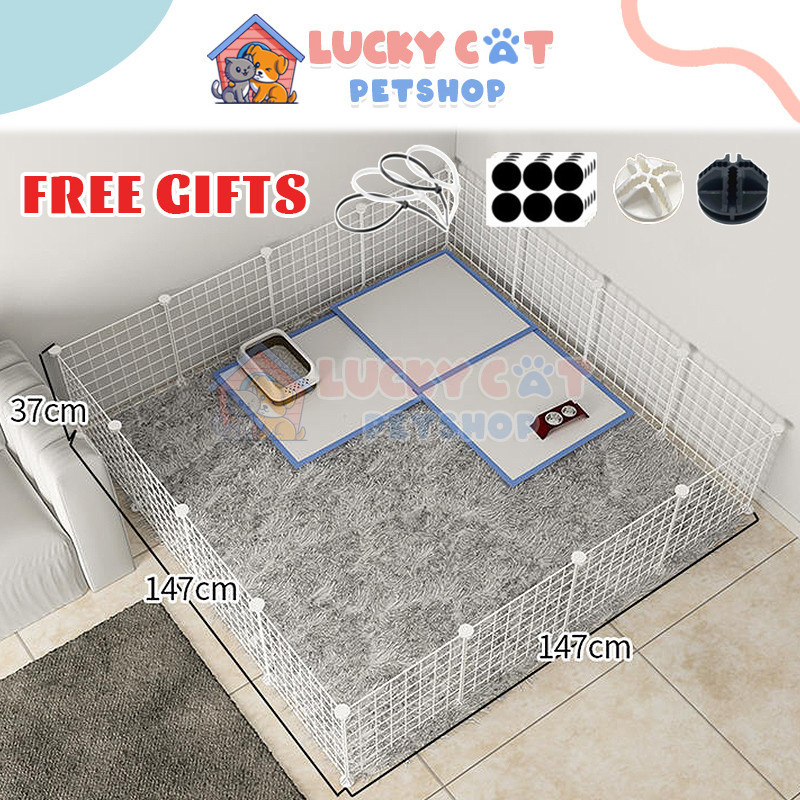 NEW 1 Set Kandang Kucing Tingkat Pagar Kucing Kandang Pagar Besi Lipat DIY RBU