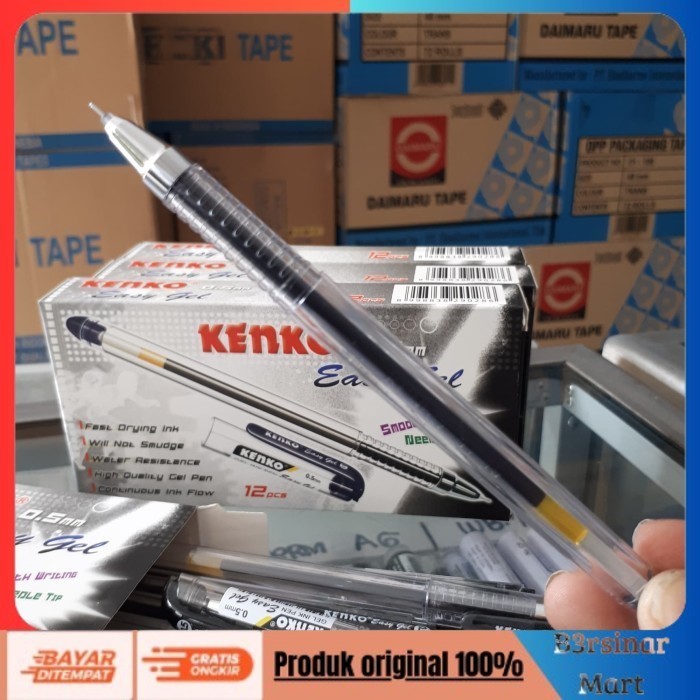 

[[KUALITAS TERBAIK]] Ballpoint Pen Pena Pulpen Easy Gel KENKO ASLI 0.5mm/Pen Easy Gel KENKO COD