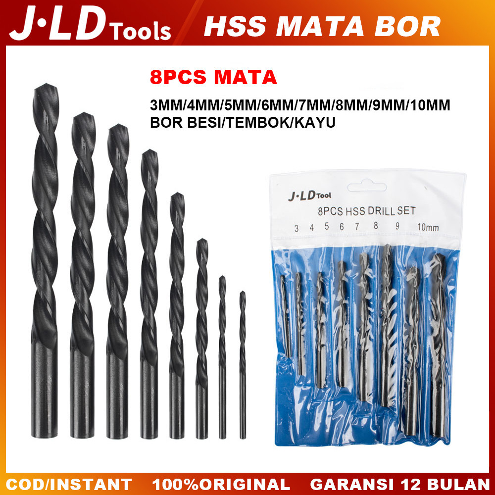 JLD Mata bor HSS Mata Kayu Mata 5-8Pcs（3-10MM）Mata Murah Bor Besi kayu beton Mata bor set Drill set
