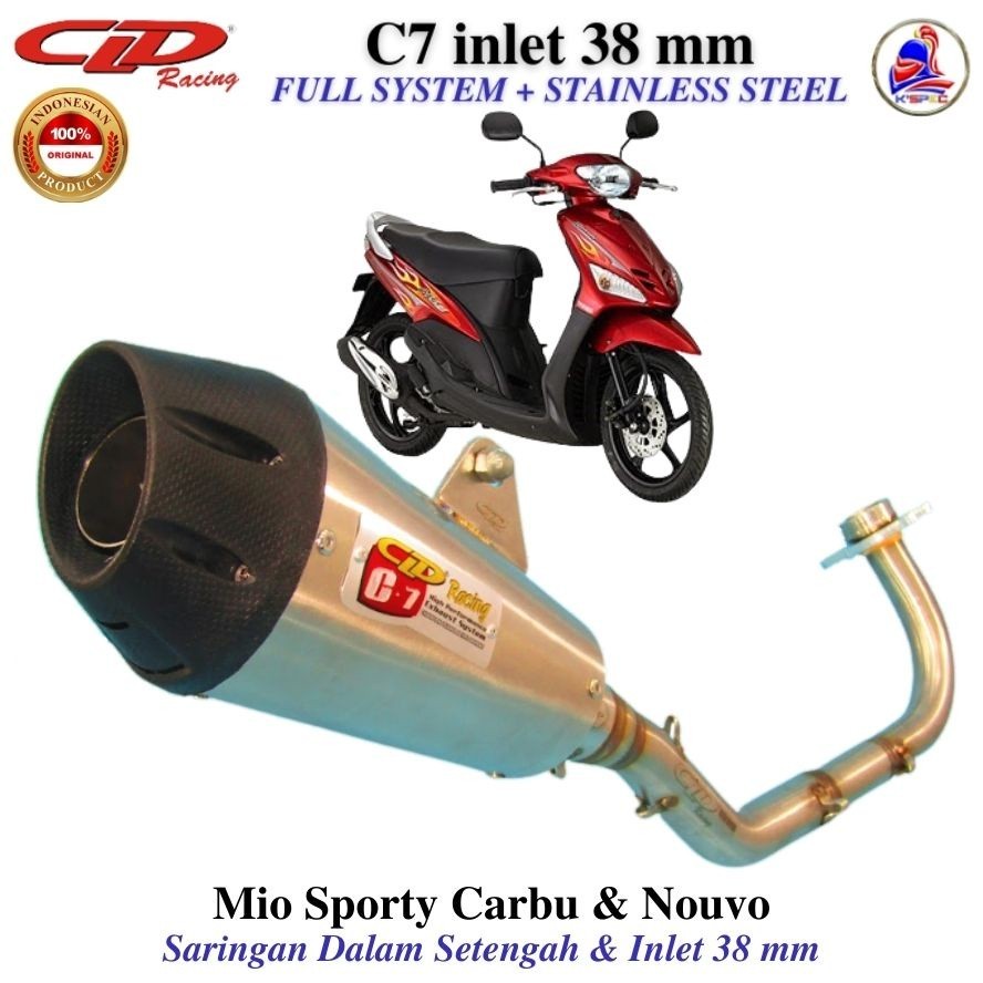 CLD Racing C7 in 50 mm series MIO SPORTY CARBU & NOUVO Knalpot Fullsystem