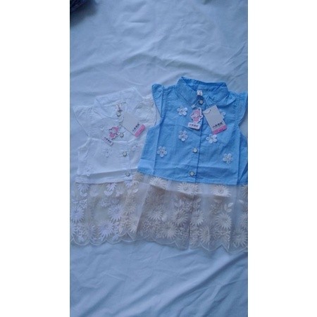 BAJU KEMEJA BLOUSE ANAK PEREMPUAN CEWEK TUNIK MOTIF BUNGA UMUR 2-5 TAHUN