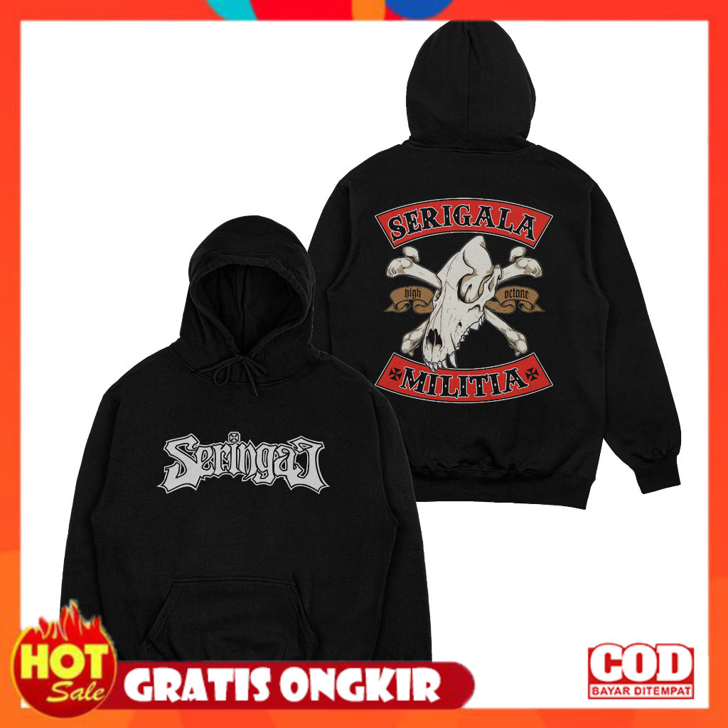 [PREMIUM ORIGINAL] Hoodie Jumper Musik Metal Seringai Serigala Militia Premium Quality