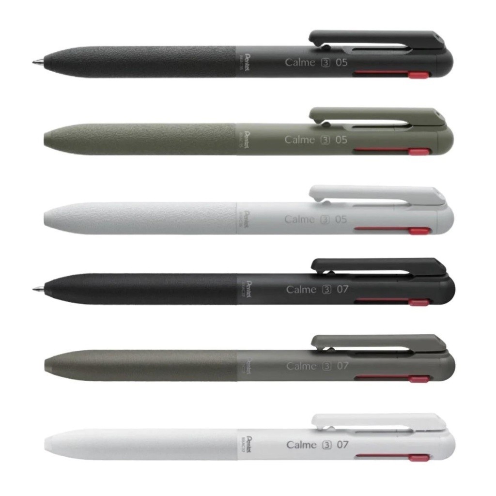 

Pentel Calme 3C Multi Monochromatic Silent Ballpoint Ink Pen 0.5mm 0.7mm Noise Reduced Multifunction Pen