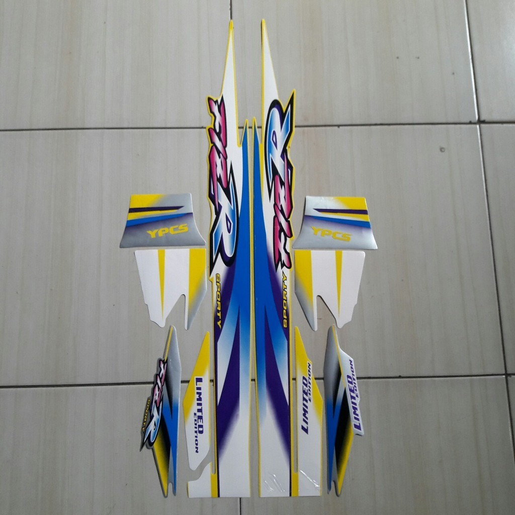 striping stiker motor yamaha F1zr limited edition 1999 silver kuning
