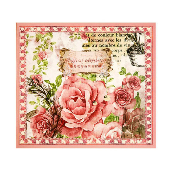 

lkjj 50 Lembar/ Set Kertas Scrapbook Journalling Set Paper Kit CLASSICAL AESTHETIC Edition DIY Deco