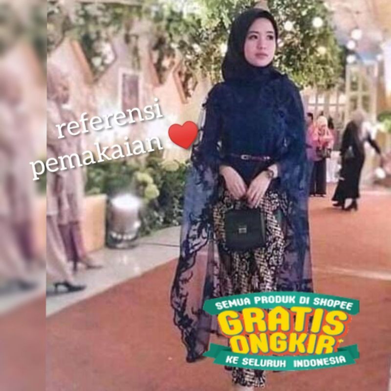 SETELAN KEBAYA MODERN BROKAT LONG BROKAT OUTER BROKAT PANJANG ATASAN LONGCAPE JUMBO LAVENDER Seragam