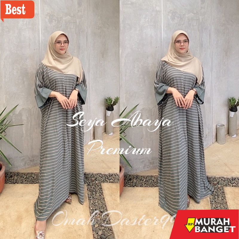 Abaya Turki Kekinian Kaftan SEYA Abaya bahan Rayon Premium Mewah Elegan Simple Daily daster kaftan