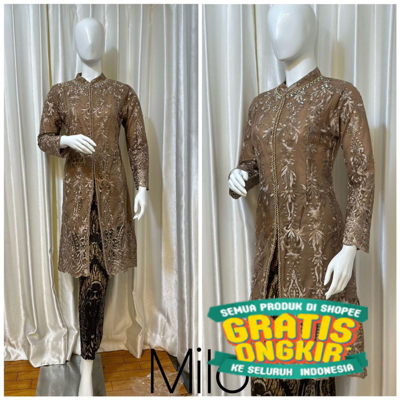 TUNIK SET TERBARU //TUNIK BROKAT // SETELAN PESTA //SERAGAMAN NIKAHAN/ Menyala