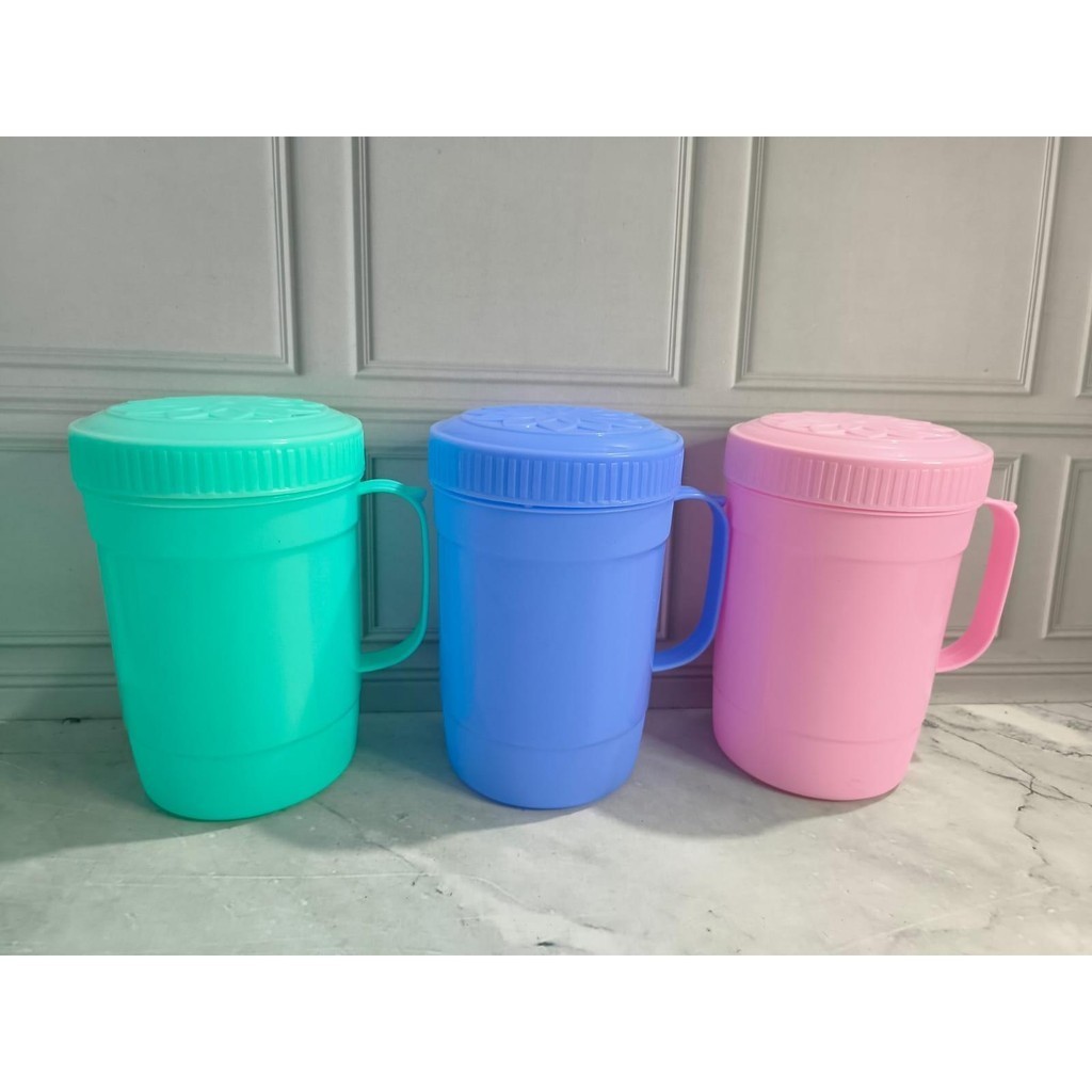 COD MURAH - ( 6 PCS ) MUG PLASTIK 1 LITER + TUTUP / TUMBLER MUG  / PLASTIK/ MUG DRAFT / CANGKIR SOUV