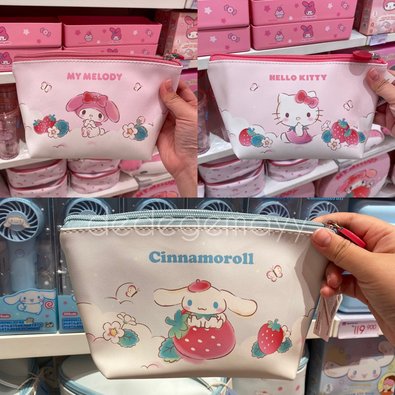 Miniso x sanrio - Cosmetic Bag / Dompet Pouch Sanrio Strawberry