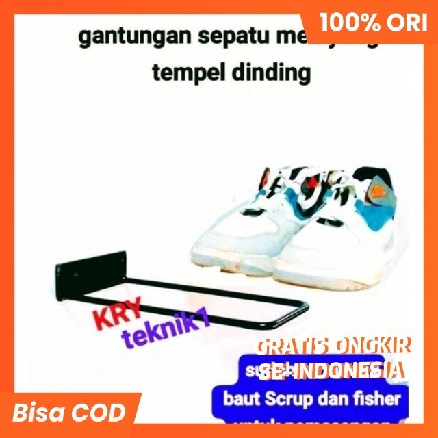 Rak besi sepatu sandal tempel dinding rak gantungan tempat sepatu dinding gantungan besi dinding