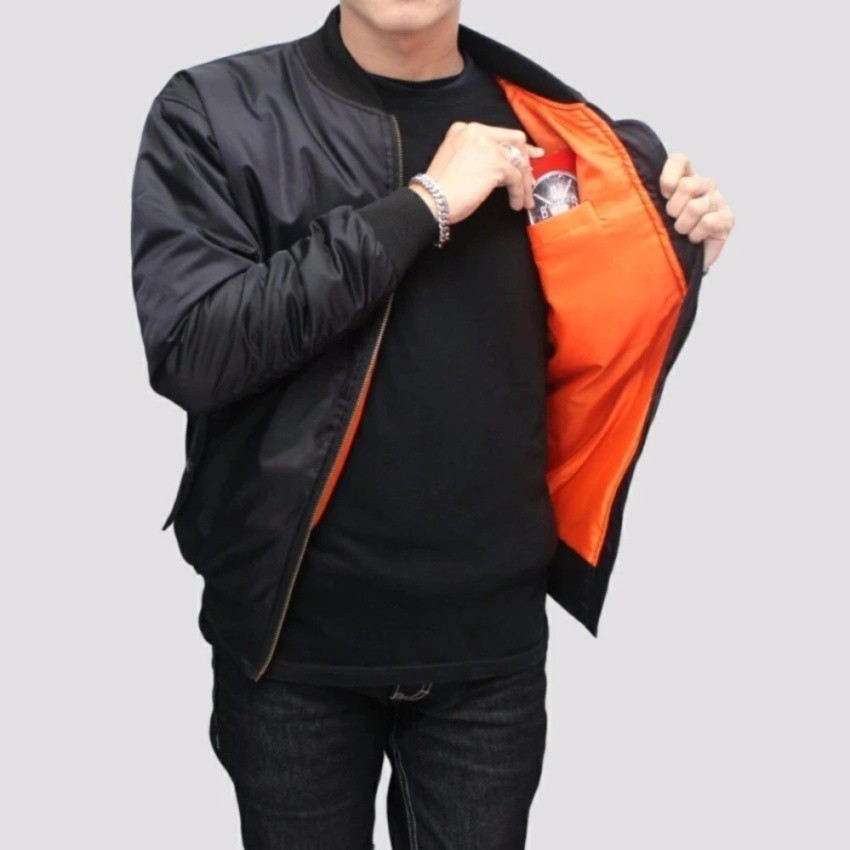 Jaket Bomber Hitam Polos Pria Wanita Waterproof Outdoor Parasut Premium Distro Hiking Gunung Touring