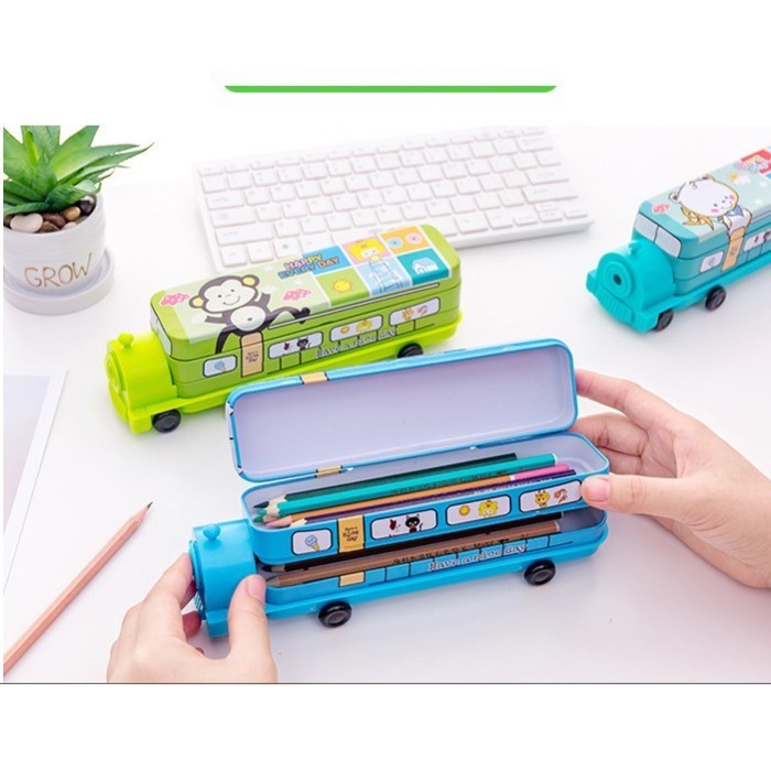 

✨LARIS✨ -J2 - Tempat pensil Kotak Pensil Kereta Tingkat - pink