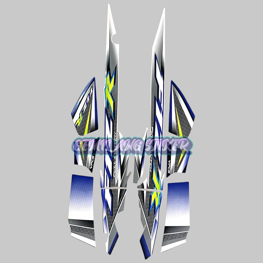 Striping Decal Polet Sticker Yamaha fizr fiz r f1 zr 2004 biru putih variasi stiker list body