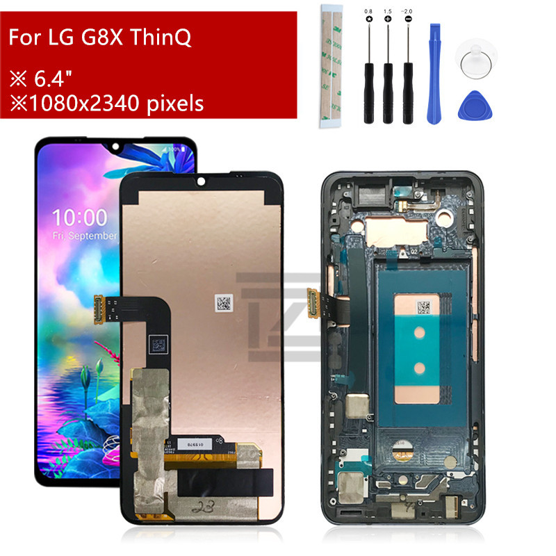 For LG G8X ThinQ LCD Display Touch Screen Digitizer Assembly +Frame Display Replacement For LG G8X L