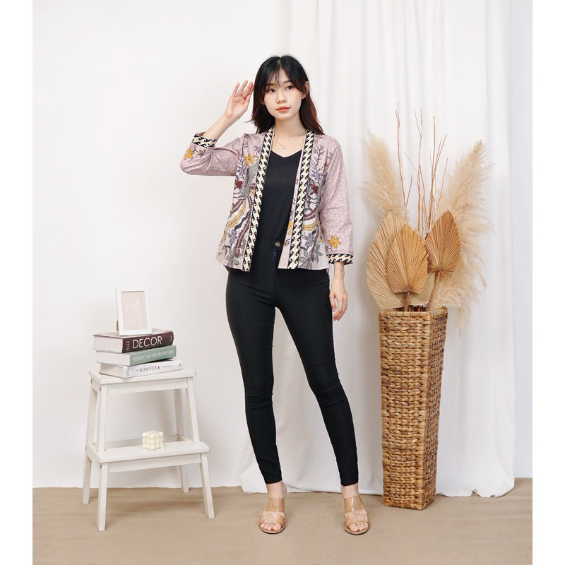 Best Seller outer / cardigan batik bz108 dusty pink