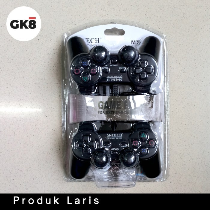 BEST- Gamepad Joystik Stick PC Usb K-one Double Hitam Dual shock