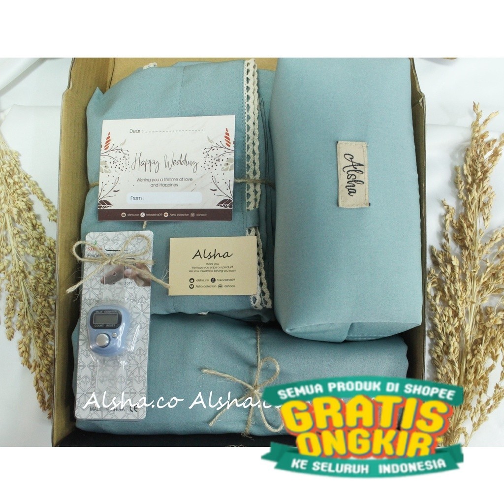 Hampers Mukena/Gift Box/Kado Alat Solat Mukenah 2 in 1 Pouch/ Spesial box mewah