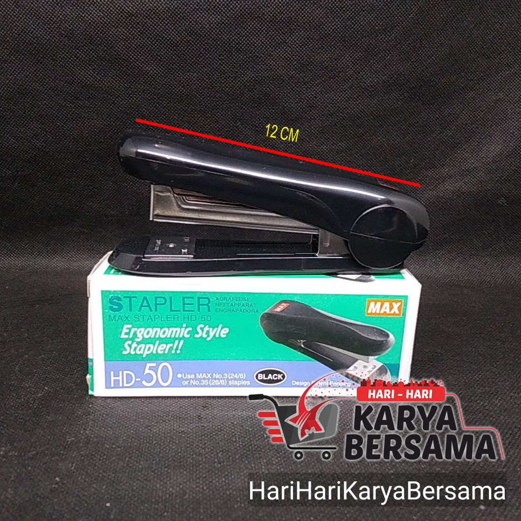 

STAPLER MAX ERGONOMIC STYLE HD-50 WARNA BLACK ISI 1'S