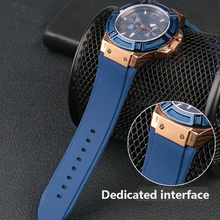 [TERMURAH] Tali Jam Karet Guess Collection Gc w0247g3 w0040g3 w0040g7 - Biru