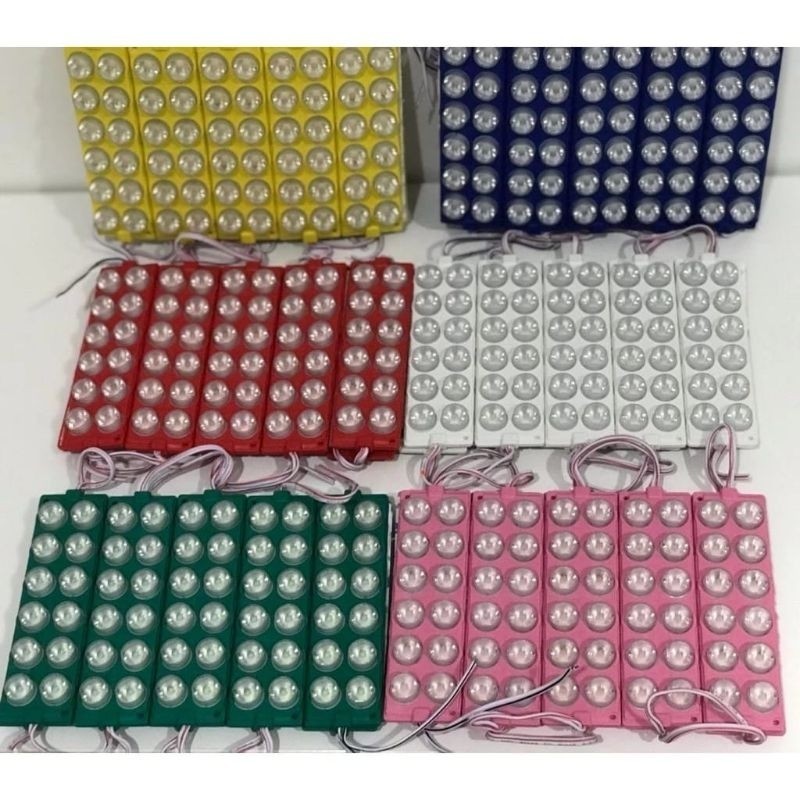 LAMPU LED MODULE 12 MATA (2x6) 12v 24v 12 24 VOLT 2x6 MATA BESAR LED MODUL LAMPU TEMPEL OBAT BULAT B