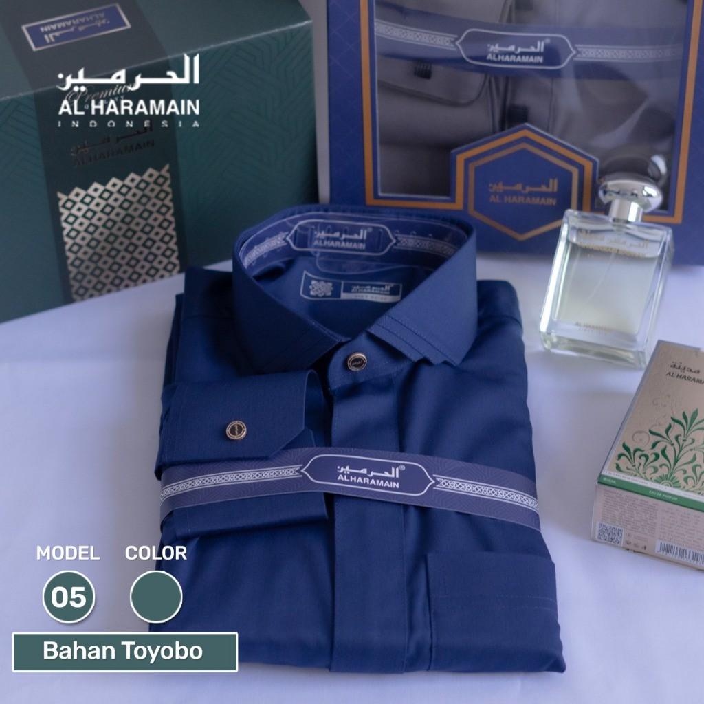 AL Haramain Jubah / Gamis Pria Dewasa Premium Resleting Toyobo (05) | Abu Tua | Abu Muda